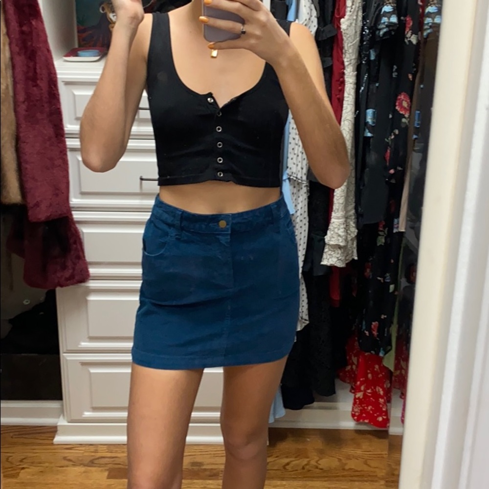 Urban Outfitters blue corduroy mini skirt